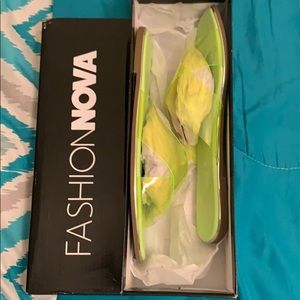 Lime green fashion nova sandals